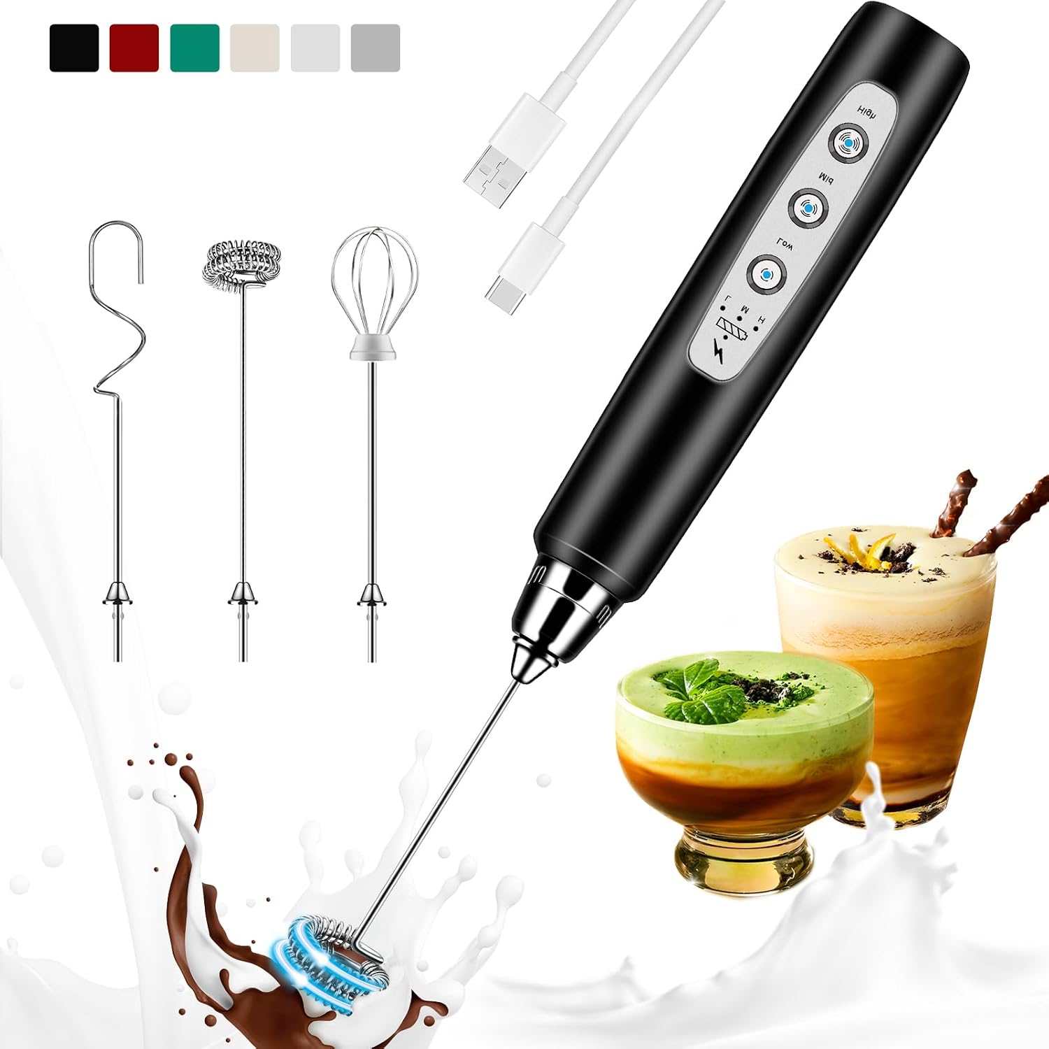 Milk Frother - Espumador de Leite Recarregável Portátil, Batedor