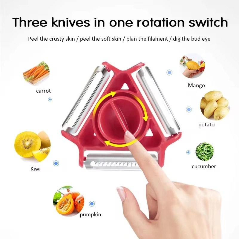Kitchen Gadgets Vegetable Cutter - Conjunto de Descascadores Trio 1PC: Descascador