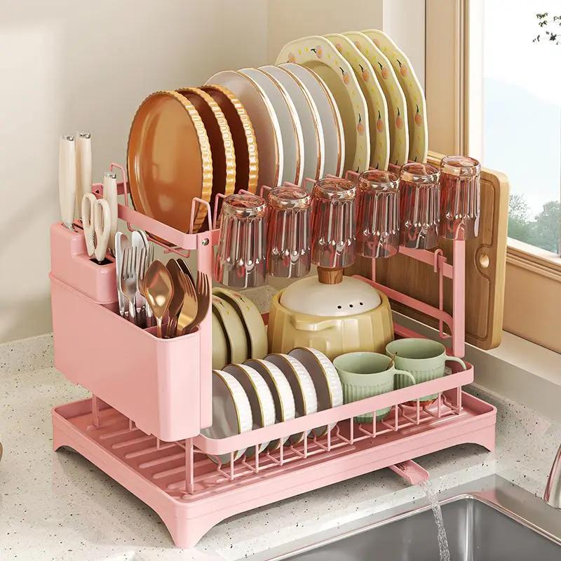 Kitchen Gadgets Storage Ideas - Escorredor de Louça de 2 Níveis