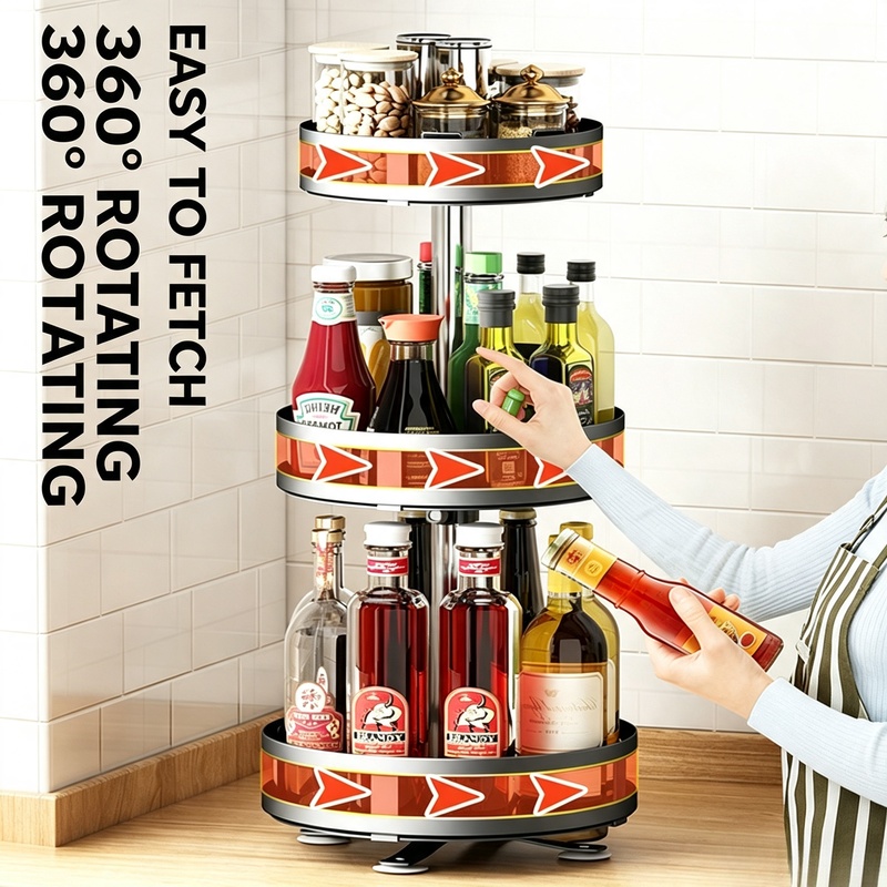 Kitchen Gadgets Storage Ideas - 360 ° Suporte giratório para armazenamento