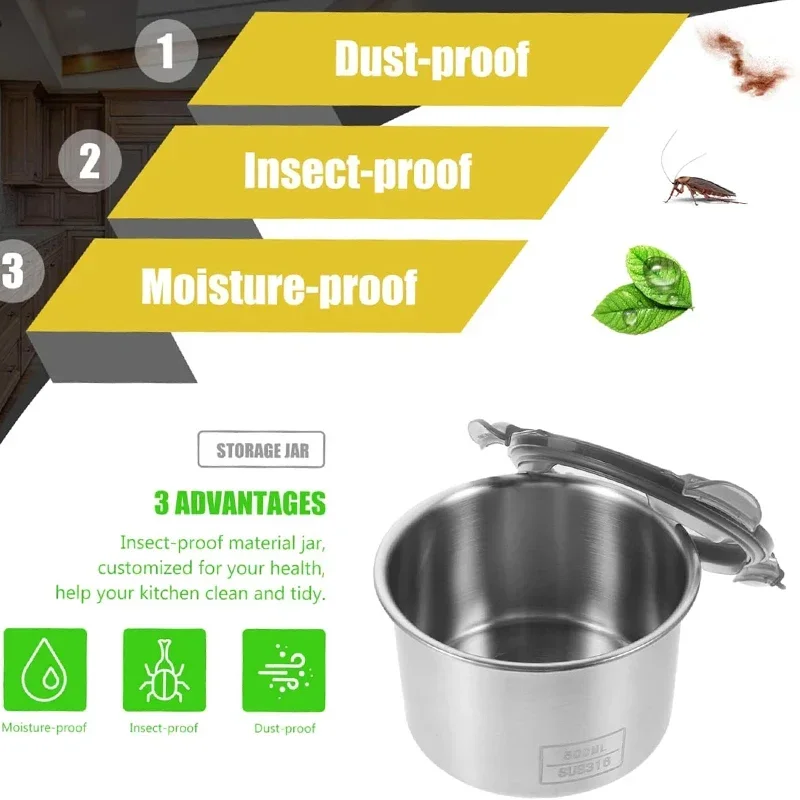 Recipiente de alimentos em aço - Kitchen Gadgets Storage Ideas avaliação e preço