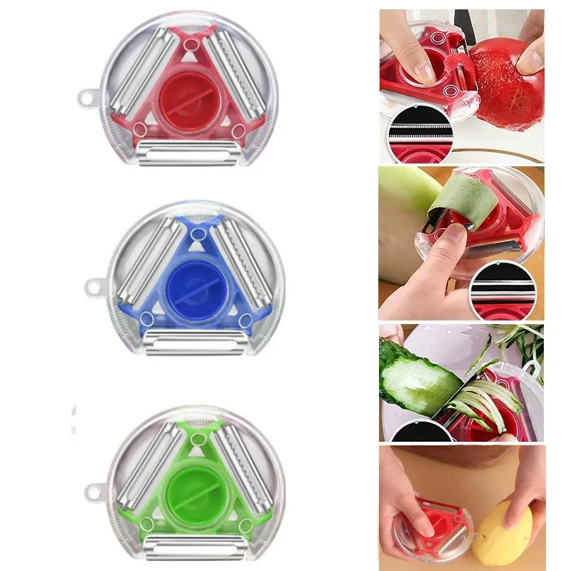 Conjunto de Descascadores Trio - Kitchen Gadgets Vegetable Cutter avaliação e preço